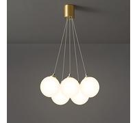 JQQJZLC Chandelier de Globe en Verre Moderne pour Chambre à Coucher en Laiton Antique en Laiton Boule de Lait de Boule de Lait pour Salon