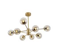 JQQJZLC Chandelier Globe Globe Chandelier Sputnik Chandeliers Mid Century Vintage Industriel Light Vintage Fer forgé pour la Chambre Golden. 6 têtes
