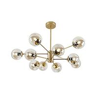 JQQJZLC Chandelier Globe Globe Chandelier Sputnik Chandeliers Mid Century Vintage Industriel Light Vintage Fer forgé pour la Chambre Golden. 6 têtes