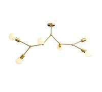 JQQJZLC Chandelier Spoutnik Art Moderne, Créativité Molecular Copper 4 Lumière 6 Personnalité Lumière Pendant Light Room Room Room Hall Bedroom Art Deco Plafond Light, Copper, 6 Light (Cuivre. 4
