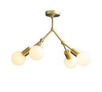 JQQJZLC Chandelier Spoutnik Art Moderne, Créativité Molecular Copper 4 Lumière 6 Personnalité Lumière Pendant Light Room Room Room Hall Bedroom Art Deco Plafond Light, Copper, 6 Light (Cuivre. 4