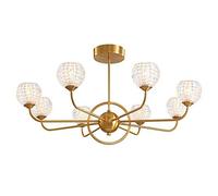 JQQJZLC Chandelier Spoutnik Art Moderne, Lustre avec Une Nuance de Verre Globe Moderne Moderne LIMENTS LIMENTS PLACIERS pour LA ROIR DINAGE Cafe, Copper, 8 LICTES (Copper. 8 LICTES)