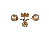 JQQJZLC Chandelier Spoutnik Art Moderne, plafonnier plafonnier Lampe à Plafond moléculaire avec Bouche de plafonnier en Verre de Verre Plafond Plafond plafonnier Lustre Maison, Marron, 6 lumières (3