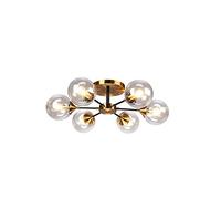 JQQJZLC Chandelier Spoutnik Art Moderne, plafonnier plafonnier Lampe à Plafond moléculaire avec Bouche de plafonnier en Verre de Verre Plafond Plafond plafonnier Lustre Maison, Marron, 6 lumières (3