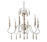 JQQJZLC Chandelier V-Intage Wood Candlestick Iron Iron Bar Chandeliers Lights Country Living Room Lampes Chambre Study French Art Déco Hanging Lights Plafond Chandelier, Hanging Light