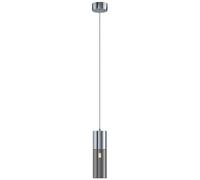 JQQJZLC Chrome Farmhouse Black Grey Grey Glass Mini Pendant Light Light 2 Light Industrial Cylinder Bar Suspendu Plafond Light Fixture Nordique Petit Lustre Moderne pour la Chambre Café de Restaurant
