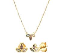 JQQJZLC Collier de Bijoux et Ensemble de Bracelet - Ensemble de Bijoux Pendentif à Feuilles Simples à Feuilles de Feuilles, pour Les Bijoux de Mariage sans allergènes pour Les Demoiselles