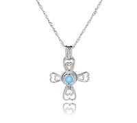 JQQJZLC Collier de Perles Lumineuses, Pendentif de personnalité Multicolore, Croix Creuse illuminée, Bijoux