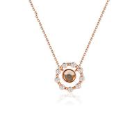 JQQJZLC Collier Guirlande à la Mode pour Femmes, chaîne de clavicule, Pendentif en Tourmaline Naturelle plaqué Rose 18 carats