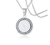 JQQJZLC Collier Initial, Collier Pendentif en Acier Inoxydable prière