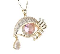 JQQJZLC Collier pour les yeux diaboliques rempli d'or 14K pour hommes et femmes, 8 couleurs de grands colliers pour les yeux maléliques, collier de chaîne, turc chanceux, collier de globe