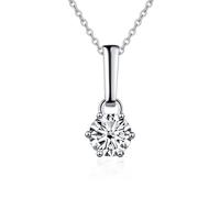 JQQJZLC Colliers avec Pendentif en Moissanite de Couleur D, Coupe Ronde, Collier à Six Griffes pour Femmes, Anniversaire de la Saint-Valentin