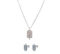 JQQJZLC Colliers de Bijoux et Boucles d'oreilles - Géométrie avec Zirconia 925 Jewelry Set, pour Les Femmes Collier Tempérament du Pendentif et Les poteaux d'oreille Bijoux