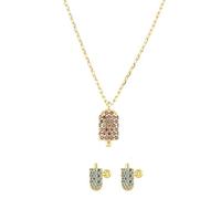 JQQJZLC Colliers de Bijoux et Boucles d'oreilles - Géométrie avec Zirconia 925 Jewelry Set, pour Les Femmes Collier Tempérament du Pendentif et Les poteaux d'oreille Bijoux