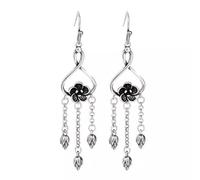 JQQJZLC Costume ancien chinois Accessoire artisanat rétro rétro Flower Flower Staming Boucles d'oreilles