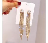 JQQJZLC Couleurs longues boucles d'oreilles à gland pour femmes Boucles d'oreilles bijoux de mariage cadeaux d'anniversaire