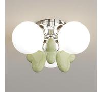 JQQJZLC Décoration créative Globe Lampe en Verre crème Semi-chassées Lustre éclairage garçons Filles Chambre Salon plafonnier luminaire