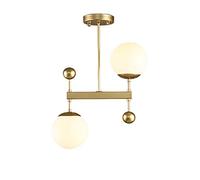 JQQJZLC E14 Simple Pendant Les lumières Lumière de Lustre Rustique Moderne, avec Un Lustre Spoutnik en Fer Vintage en Verre en Verre pour Chambre à Manger-Golden. 50 * 56cm