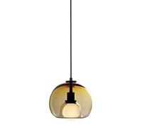 JQQJZLC Éclairage de Pendentif Globe Vintage 1 Light Mid Century Modern Chandeliers Suspendu luminaires en Or Plafant à Plafond Unique réglable pour la Salle à Manger de la Chambre à Coucher (ambrée)