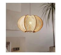 JQQJZLC Éclairage de Suspension en rotin créatif avec Base E27 (40 cm / 50 cm) Chandelier en rotin Japonais wabi-sabi Pendant Light Retro Hanging Lamps Roard Restaur