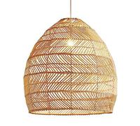 JQQJZLC Éclairage Suspendu à Main pendante en Osier Beige, Pendentif tissé en rotin