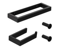 JQQJZLC Ensemble Accessoire de Salle de Bain Noir en 4 pièces 15 cm, Porte-Toile de Toilettes Mural monté, Porte-Serviette à Main de Rail Serviette de 20 cm et Crochets de mante