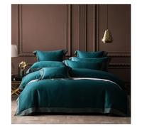 JQQJZLC Ensemble de literie à Quatre pièces Broderie Bordure lindure de lit King-Size Lin 600tc en Couvre-Coton égyptien draps de Couverture de Couvercle de Couvercle lit Quatre pièces Set,