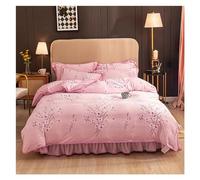 JQQJZLC Ensemble de literie à Quatre pièces Crystal Velvet Couptime Cover Ensemble de literie queennes et taies d'oreiller Couvercle de lit européen Compatible avec lit de Lin de lit d'hiver