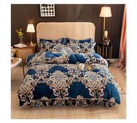 JQQJZLC Ensemble de literie à Quatre pièces Crystal Velvet Couptime Cover Ensemble de literie queennes et taies d'oreiller Couvercle de lit européen Compatible avec lit de Lin de lit d'hiver