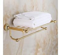 JQQJZLC Ensemble de quincaillerie de Salle de Bain de Serviette, Tout cuivre Double Couche à Double Serviette en Or en cuivre, Serviette, Crochet à vêtements, Support de Papier Toilette matériel de
