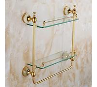 JQQJZLC Ensemble de quincaillerie de Salle de Bain de Serviette, Tout cuivre Double Couche à Double Serviette en Or en cuivre, Serviette, Crochet à vêtements, Support de Papier Toilette matériel de