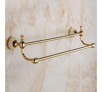 JQQJZLC Ensemble de quincaillerie de Salle de Bain de Serviette, Tout cuivre Double Couche à Double Serviette en Or en cuivre, Serviette, Crochet à vêtements, Support de Papier Toilette matériel de
