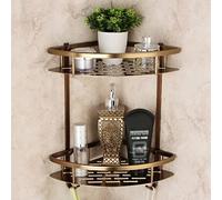JQQJZLC Étagères de Salle de Bain Barre de Serviette Antique, Panier de Rangement, Espace Rail de Salle de Bain en cuivre rétro en Aluminium, kit d'accessoires de Salle de Bain (Couleur: