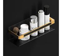 JQQJZLC Étagères de Salle de Bain Barre de Serviette Pliante en Or Noir, Panier Triangulaire, Grille de Rangement, Bague Serviette, kit d'accessoires de Salle de Bain Murale (Couleur: Porte-Rack