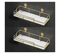 JQQJZLC Étagères de Salle de Bain étagères flottantes étagères de Rangement Ensemble de 2 étagères flottantes murales, Mur décoratif étagère de Rangement pour Salon Cuisine, Chambre de Salle de Bain