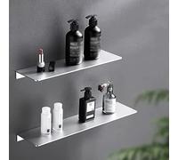 JQQJZLC Étagères de Salle de Bain exquises 2pcs étagère de Rangement de Cuisine en Argent, Mur en Aluminium Miroir de Salle de Bain Plaque de Rangement Avant Table de Douche.