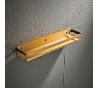 JQQJZLC Étagères de Salle de Bain exquises de Salle de Bain Accessoires de Salle de Bain, 20 à 50 cm en Or Noir Mat Moderne, Porte de Rangement de shampooing de Douche Murale de la Cuisine (Couleur: