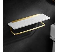 JQQJZLC Étagères de Salle de Bain exquises Porte-marbre de Salle de Bain avec Tige, Support de Rangement de Salle de Bain Nordique Mural, Salle de Serviette à Plaque de Salle de Bain (Couleur: 50 cm)