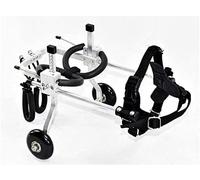 JQQJZLC Fauteuil roulant pour pattes arrière - Convient pour les animaux domestiques, les blessures aux membres, la marche assistée, les grands petits chiens, réglable, 2 roues, 1,5 kg - 50 kgriety