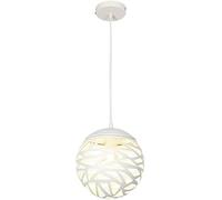 JQQJZLC Fer à Fer forgé Minimaliste Suspension des lumières E26 / E27 Dîner îlot de Cuisine Moderne îlot de Lustre Creux Blanc lumières de pièce sur Table au Plafond de Hauteur réglable des lumières
