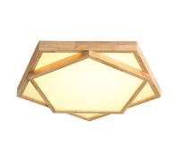 JQQJZLC Géométrie créative en Bois Massif Lustre de Chambre à Coucher Lampe de Plafond Nordique Log Salon Light Personnalité Japonaise LED ÉTUDE LED et lanternes Vie intéressante (42 cm Tricolor Lig