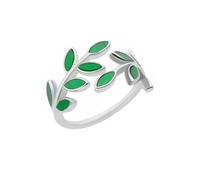 JQQJZLC Girl Products Ring Ringe Damen Bijouterie Herren Grüne Ringe Für Frauen, Blattförmiger Fingerring im Vintage-stil Cadeaux