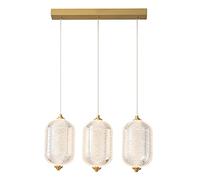 JQQJZLC Gold LED Moderne Industriel 1/3 lumières Lustre cuivre en cuivre Acrylique Creative Plafond Pendentif pour Le Salon Cuisine Restauration hôtel loft Couloir Couloir Suspendu Lampe
