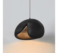 JQQJZLC Grand Lustre de Lustre Gothique Noir dôme luminaire pour Grange à Teinte à résine épaisse Ferme Rustique Plafond Industriel Vintage Lampe Suspendue pour la Salle de Cuisine Salon à Manger