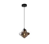 JQQJZLC Industrial Smoke Grey/Cognac Glass Pendant Light Restaurant Moderne Restauration Creative Hanging Lampe Staircase Bedroom Bar Shop Gyro Chandelier Lampes Intéressant Life (Smoke Grey C)