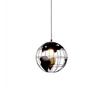 JQQJZLC Iron Art Art Globe Chandelier Creative Hanging Plafond Lampe Light Indoor Éclairage 60W DÉCORATION DE LA Maison pour Le MENDEMENT DE Chambre LEVILLE AMIENCE Pendant Vie INTÉRESSION (Black