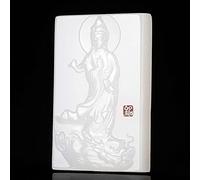 JQQJZLC Jade Blanc Naturel sculpté à la Main Guanyin Pendentif Mode Boutique Bijoux Hommes et Femmes Collier Cadeau (Gem Color : 1)