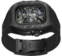 JQQJZLC Kit de mod de boîtier Watch Band de Watch Fibre en fibre de carbone , pour ultra 2 49 mm , sangle de montre Fluororubber avec accessoires de remplacement de boucle pliante