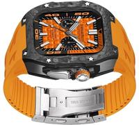 JQQJZLC Kit de mod de boîtier Watch Band de Watch Fibre en fibre de carbone , pour ultra 2 49 mm , sangle de montre Fluororubber avec accessoires de remplacement de boucle pliante