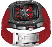 JQQJZLC Kit de mod de boîtier Watch Band de Watch Fibre en fibre de carbone , pour ultra 2 49 mm , sangle de montre Fluororubber avec accessoires de remplacement de boucle pliante